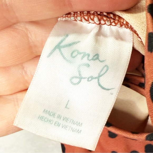 Kona Sol High Neck Ruched Full Coverage One Piece Animal Print Swimsuit - Picture 7 of 7